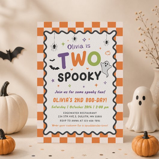 おばけのハロウィン幽霊の2歳の誕生日招待状 招待状