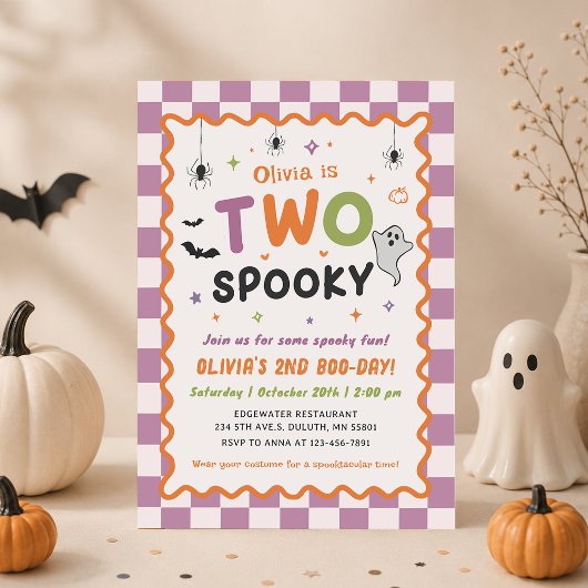 おばけのハロウィン幽霊の2歳の誕生日招待状 招待状