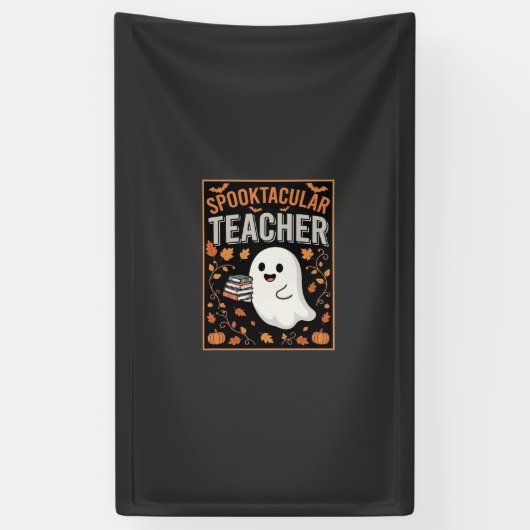 おばけのハロウィン教師 スプクタクラー デザイン1 横断幕 (縦)