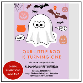 おばけのハロウィン１歳の誕生日 招待状