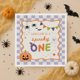 おばけのハロウィン1歳の誕生日ナプキン スタンダードカクテルナプキン