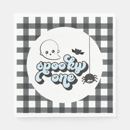 おばけのハロウィン1歳の誕生日 スタンダードランチョンナプキン (正面)