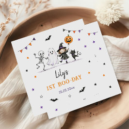 おばけのハロウィン1歳の誕生日 女子 ガーゴイル スタンダードカクテルナプキン