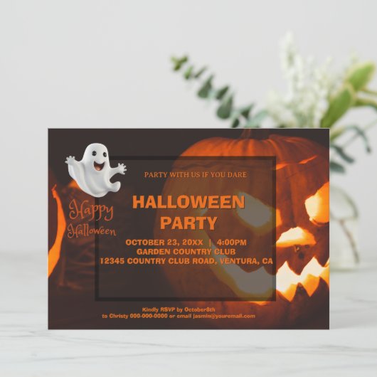 おばけのハロウィン かわいいお化け 招待状 (スタンド正面)