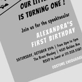 おばけのハロウィン グレー 1歳の誕生日 招待状