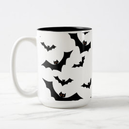おばけのハロウィン コウモリ柄のデザイン ツートーンマグカップ