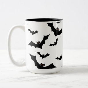 おばけのハロウィン コウモリ柄のデザイン ツートーンマグカップ