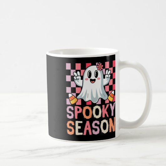 おばけのハロウィン レトロな女性用 コーヒーマグカップ (右)