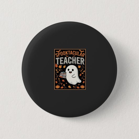 おばけのハロウィーン教師 スプクタクラー デザイン1 缶バッジ (正面)