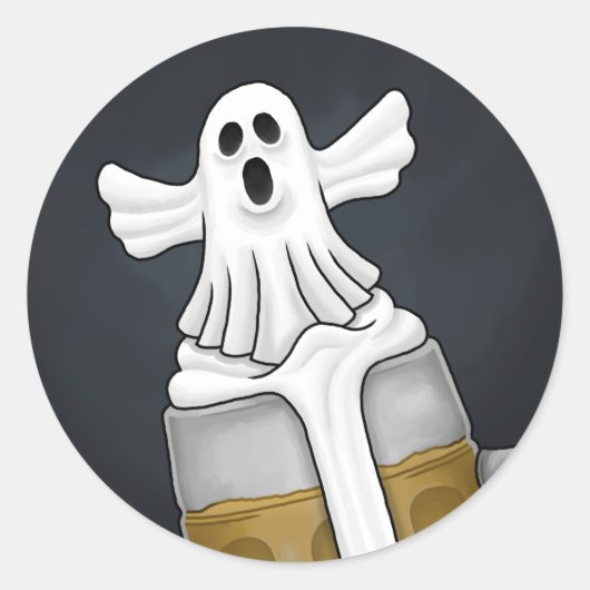 おばけのハロウィーン・ゴースト ラウンドシール (正面)