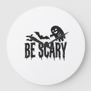 おばけのバットヴィンテージ ハロウィンTシャツデザイン ラージ壁時計