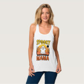 おばけのママ ビンテージ ゴースト ハロウィン Tシャツ デザイン 1 (正面フル)