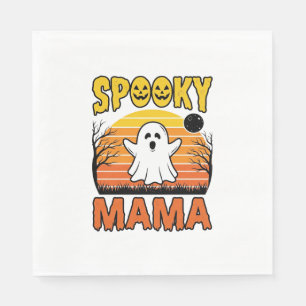 おばけのママ ヴィンテージ ゴースト ハロウィン Tシャツ デザイン_1 スタンダードランチョンナプキン