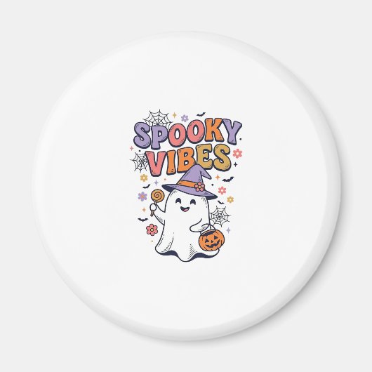 おばけのレトロなハロウィンデザイン_1 マグネット (正面)