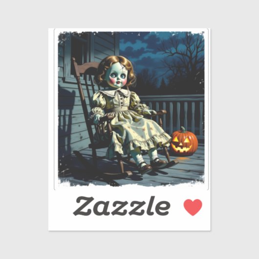 おばけの人形とハロウィンのカボチャ シール (シート)
