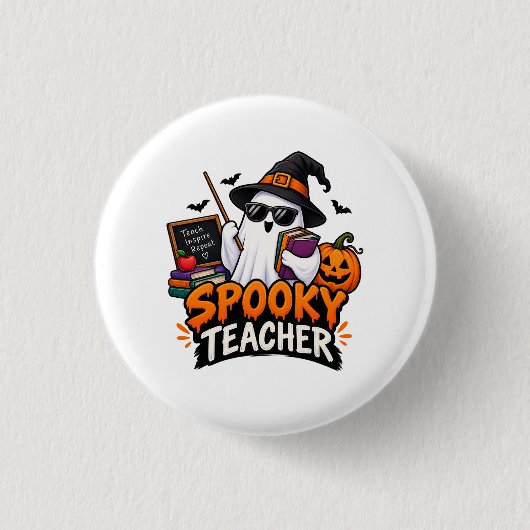 おばけの先生 ハロウィン 缶バッジ (正面)