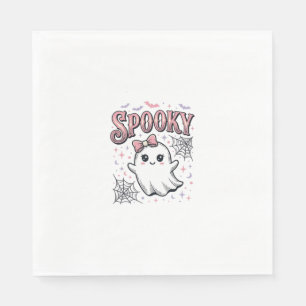 おばけの可愛い幽霊 ヴィンテージ ハロウィン Tシャツ デザイン 1 スタンダードランチョンナプキン