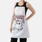 おばけの可愛い幽霊 ヴィンテージ ハロウィンTシャツ デザイン_1 エプロン (インサイチュ)