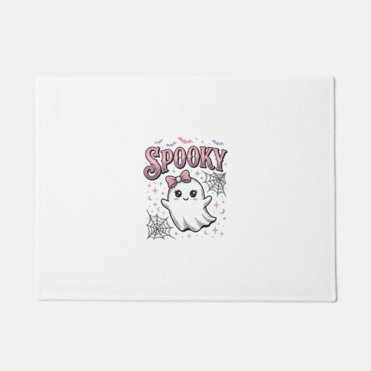 おばけの可愛い幽霊 ヴィンテージ ハロウィンTシャツ デザイン_1 ドアマット (正面)