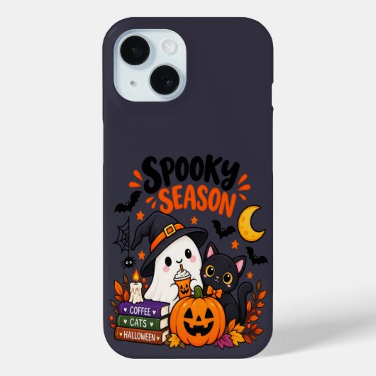 おばけの季節のゴーストと黒猫 |  Case-Mate iPhoneケース (裏面)