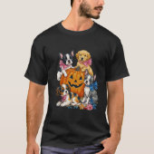 おばけの季節の仔犬コラージュTシャツ Tシャツ (正面)