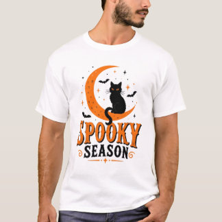 おばけの季節 黒猫 ハロウィンTシャツ Tシャツ