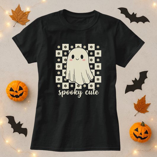 おばけの市松模様のかわいいTシャツ Tシャツ