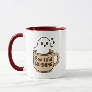 おばけの朝 - かわいいお化けとコーヒーのハロウィン マグカップ