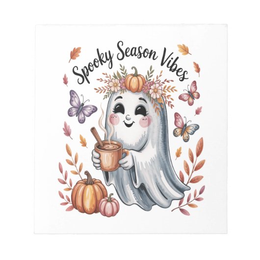 おばけの気持ち ハロウィーンのお化け ノートパッド (正面)