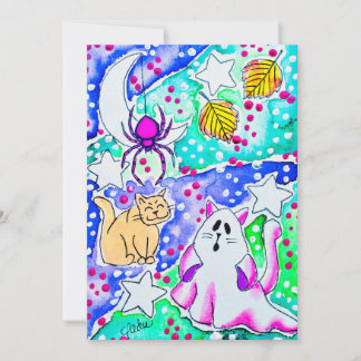 おばけの猫と幽霊 ノートカード