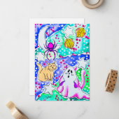 おばけの猫と幽霊 ノートカード (正面/裏面インサイチュ)