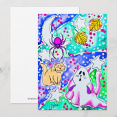 おばけの猫と幽霊 ノートカード (正面/裏面)