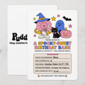 おばけの甘いハロウィンお誕生日会の招待状 招待状 (正面/裏面)