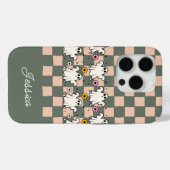 おばけの花柄チェック格子 Case-Mate iPhoneケース (裏面 (横))