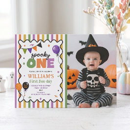 おばけの誕生日 カラフルなハロウィン 誕生日パーティーの招待状 招待状