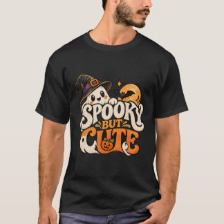 おばけの魔女のレトロハロウィングラフィック Tシャツ