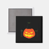 おばけの黒猫 ハロウィン かぼちゃ 猫 ジャック・オー マグネット (正面/裏面)