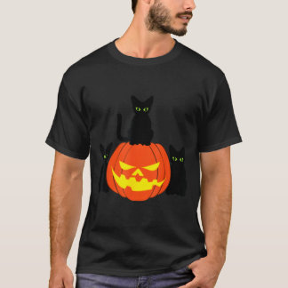 おばけの黒猫 ハロウィン かぼちゃ 猫 ジャック・オー Tシャツ