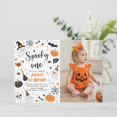 おばけの1歳のハロウィン誕生日 招待状 (スタンド正面)