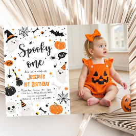 おばけの1歳のハロウィン誕生日 招待状