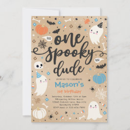 おばけの1歳の誕生日 ハロウィンのかわいいゴースト 招待状