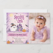 おばけの1歳ハロウィン誕生日 招待状 (正面)