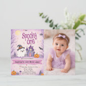 おばけの1歳ハロウィン誕生日 招待状 (スタンド正面)