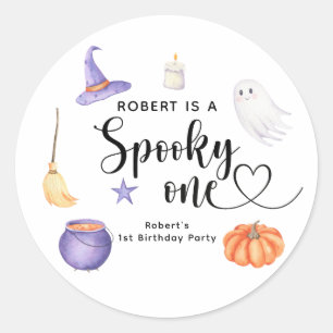 おばけの1歳ハロウィン 誕生日パーティー ラウンドシール