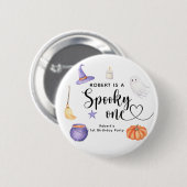 おばけの1歳ハロウィン 誕生日パーティー 缶バッジ (正面&裏面)
