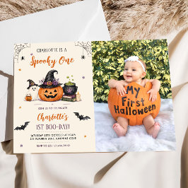 おばけの1歳 ハロウィン バースデーガール 写真 招待状