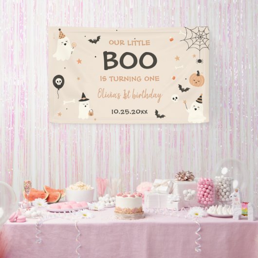 おばけの1歳 ハロウィン 誕生日 ガールズ 横断幕 (パーティー)