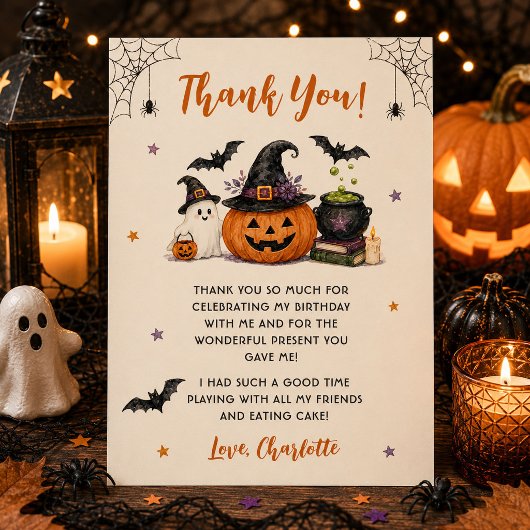 おばけの1歳 ハロウィン 誕生日 女の子 サンキューカード