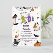 おばけの6歳のハロウィン誕生日 ウェルカム 招待状 (スタンド正面)