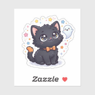 おばけよりかわいい！黒猫のハロウィン シール